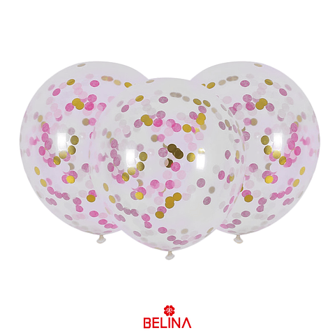 Globo de látex challa rosa 3pcs 30cm