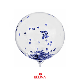 Globo burbuja confeti color azul 45cm