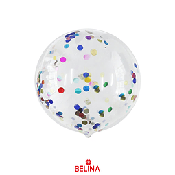 Globo burbuja confeti colores 45cm
