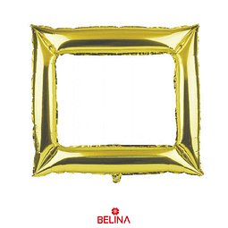 Globo metalizado marco dorado 98x82cm