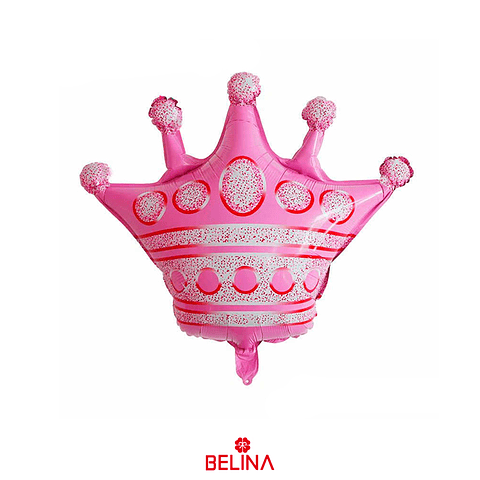 Globo metalizado corona color rosa 76x75cm