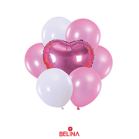 Set de globos rosa 7pcs