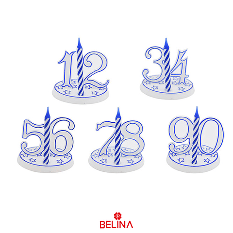 Velas azul numeros 10pcs