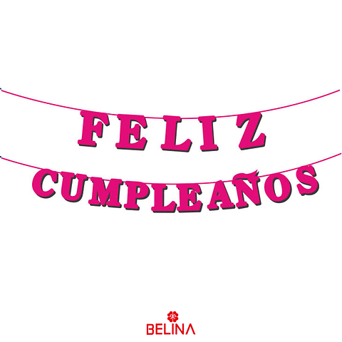 Guirnalda feliz cumpleaños fucsia 15pcs 3m