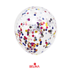 Globo de látex transparente con confeti multicolor 60cm 1pc