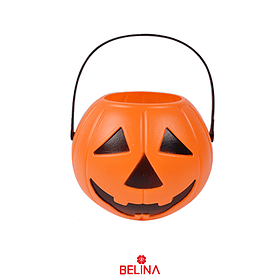 Cubo de calabaza mediano de halloween 11cm