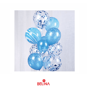 Set de globos color azul 13pcs