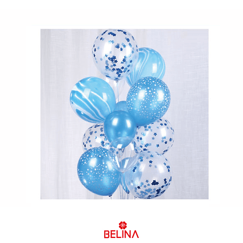 Set de globos color azul 13pcs