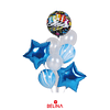Set de globos de cumpleaños azul y blanco 9pcs