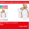 Set de globos de látex blanco y dorado 12pcs