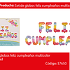Set de globos feliz cumpleaños multicolor 16 pulgadas