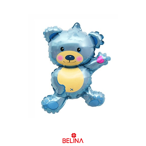 Globo metalico oso azul