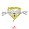 Globo metalico corazón dorado 58.5x106cm