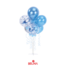 Set de globos con pedestal 7pcs azul