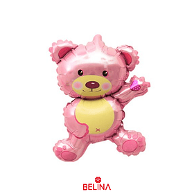 Globo metalico oso rosa