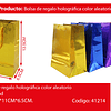 Bolsa de regalo holográfica 13x11x6cm color aleatorio