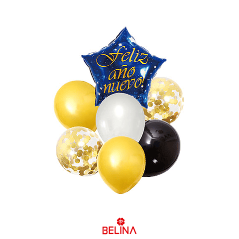 Set de globos feliz año nuevo 7pcs