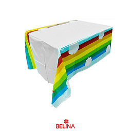 Mantel plástico arcoiris 108x220cm