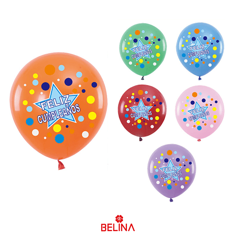 Set de globos feliz cumpleaños - Belina Cotillon