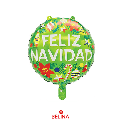 Globo metálico feliz navidad 45cm