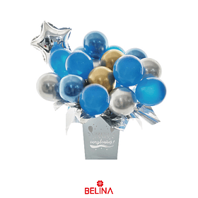 Set de globos azul con caja 23pcs