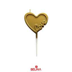 Vela love en forma de corazón 11.5cm dorado