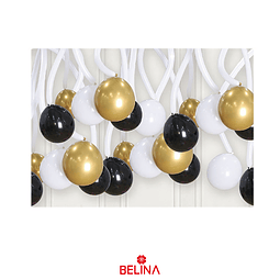 Set de globos serie dorado/negro