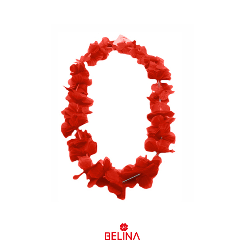Collar cotillón hawaiano rojo