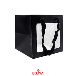 Bolsa de regalo con ventana 30x30x30cm negro