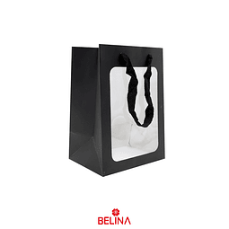 Bolsa de regalo con ventana 35x25x18cm negro