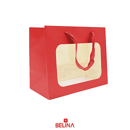 Bolsa de regalo con ventana 23x19x12cm rojo