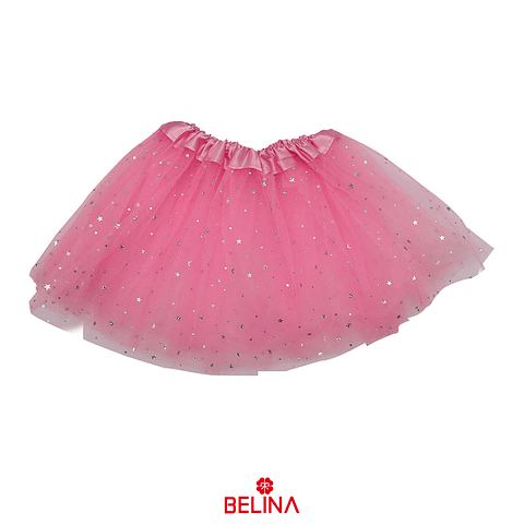 Tutu de estrellas 30cm rosado