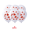 Set de globos de látex blanco con corazones 6pcs