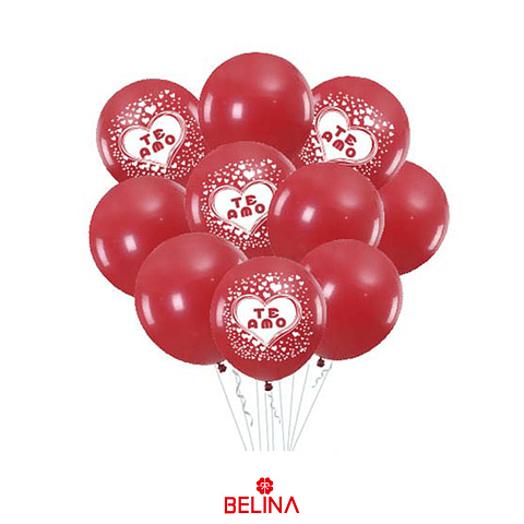 Set de globos te amo rojo 10pcs