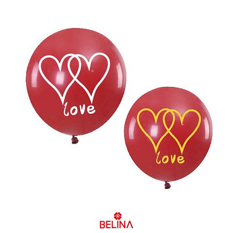 Set de globos de látex de corazón doble 6pcs