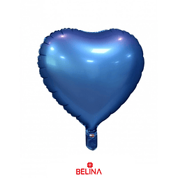 Globo corazón cromado azul