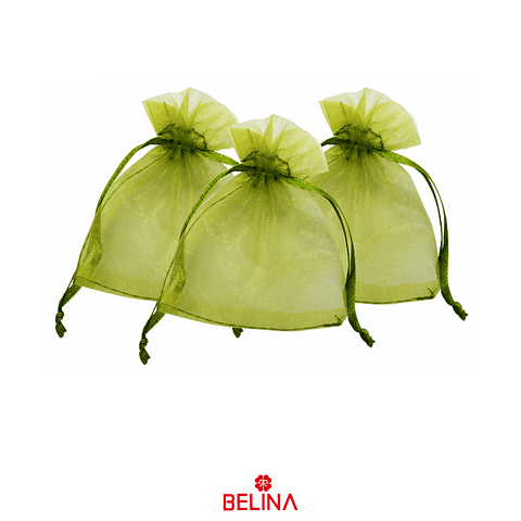 Bolsas de organza verde 10pcs 8x10cm