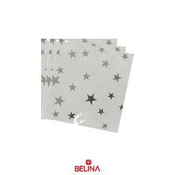 Servilletas de papel estrellas plateadas 16pcs 33x33cm