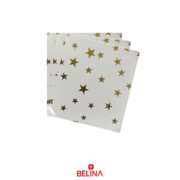 Servilletas de papel estrellas doradas 16pcs 33x33cm