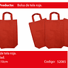 Eco Bolsa Grande Con Asa Rojo 30x37x10cm