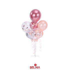 Set de globos con pedestal 7pcs rosa