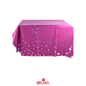 Mantel feliz cumpleaños rosa y blanco - Belina Cotillón