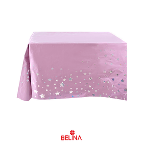 Mantel rosado tornasol con estrellas 137cmx274cm