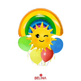 Set de globos metalico sol arcoiris