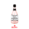 Globo metalico botella de vino rosa 48x92cm