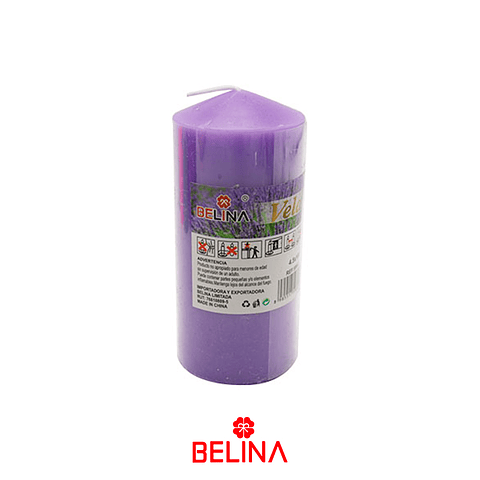 Vela púrpura aroma lavanda 4.5x10cm