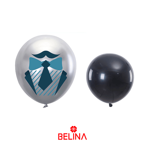 Set de globos de látex con figura de corbata el día del padre.