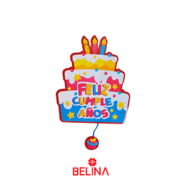 Piñata de torta feliz cumpleaños 39x46cm