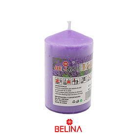 Vela cilíndrica aroma de lavanda púrpura 4,5x7.5cm
