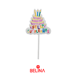 Topper de pastel con velas de cumpleaños 6pcs 5x13cm